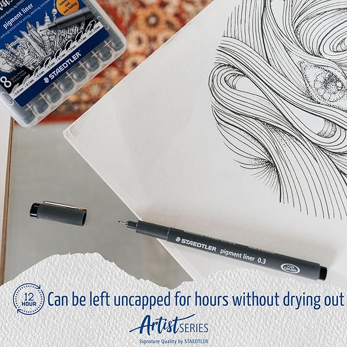 STAEDTLER Pigment Liner Bonus Sketch Set of 6 Liners for the Regular Price of 4(2 free), 308 SB6P