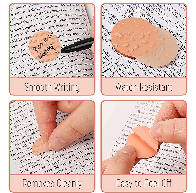 Mr. Pen- Round Transparent Sticky Notes, 1.1” Diameter, 14 Pads, 560 Sheets, Colorful, Water-Resistant See-Through Sticky Notes & Fineliner, Smooth Writing, Note Tabs for Bible Journaling, Studying
