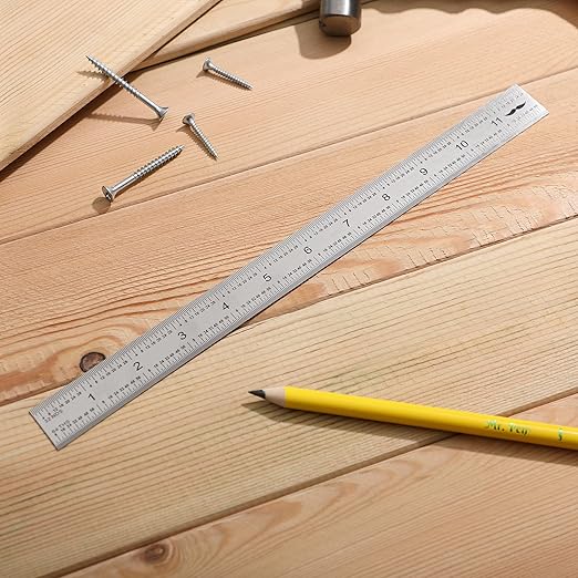 Mr. Pen- Machinist Ruler, 12 Inch, Stainless Steel Imperial, Precision Measuring Tool, 1/8", 1/16", 1/32", 1/64" Graduation for Engineering, Carpentry, Drafting, Office, School