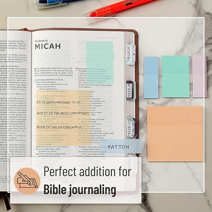 Mr. Pen- Transparent Sticky Notes Set, 200 Sheets, Transparent Sticky Notes and Planner Tabs with Black Fineliner Pen for Bible Study, Office, School, Planning, Journaling & Organization