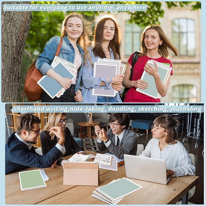 24 Pack Steno Pads 6 x 9 in Spiral Top Notebook Bulk 12 Retro Color Note Pad 60 Sheets Gregg Rule Writing Paper Steno Notebooks for Students Teachers Men Women Professionals Office School Recording