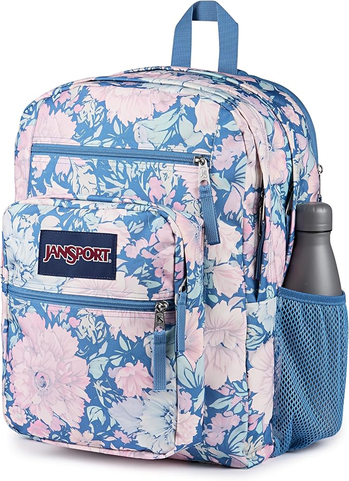 JanSport Laptop Backpack - Computer Bag with 2 Compartments, Ergonomic Shoulder Straps, 15” Laptop Sleeve, Haul Handle - Faded Tapestry Elemental Blue