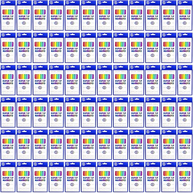 Color Swell Washable Bulk Markers Pack 72 Boxes of 8 Vibrant Colors Each (288 Total) for Parties, Classrooms, Home - Super Tip Bulk Markers