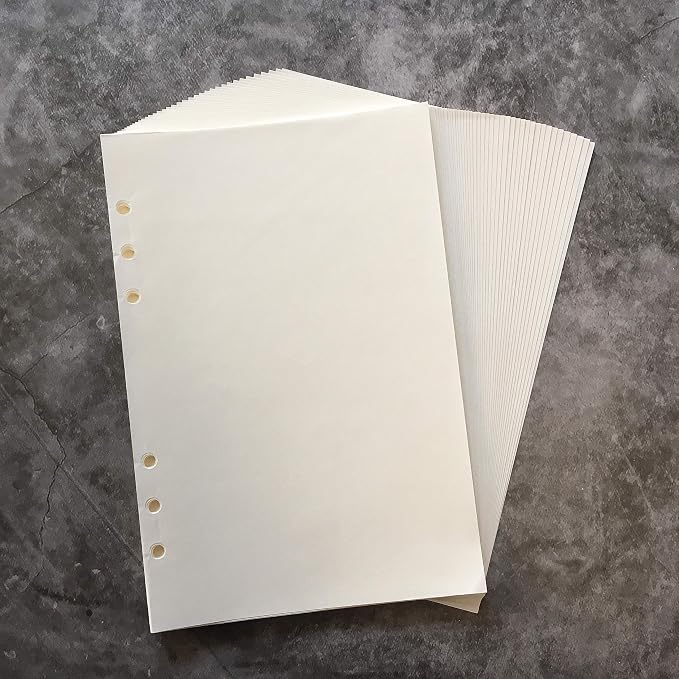 Zelten Refills/Loose Leaves for A5 Cover Ring Binder/Personal Organizer/Planner(A5 6 Holes, Blank)