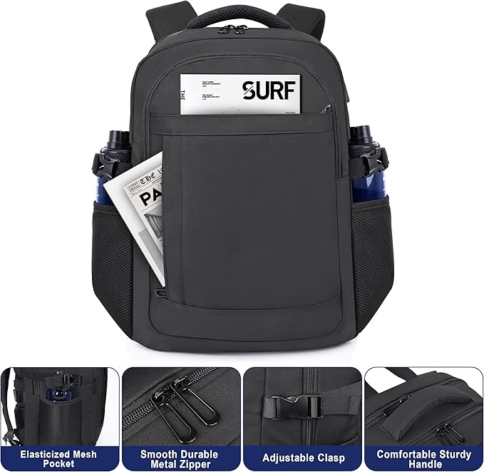 DEYACE Laptop Backpack 17 Inch Large Computer Bag for Men with USB Charger Port 18x14x8 Flight Approved Personal Item Travel Laptop Backpacks