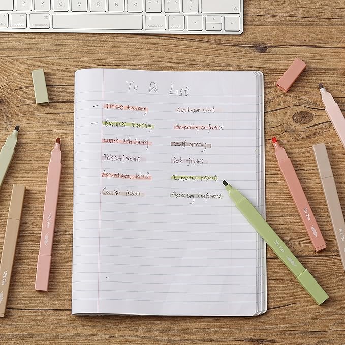 Mr. Pen- Aesthetic Highlighters No Bleed, 8 Pack, Boho Colors, Chisel Tip, Cute Highlighters Assorted Colors for Journaling, Highlighting, Underlining, Fast Dry, Back to School Supplies