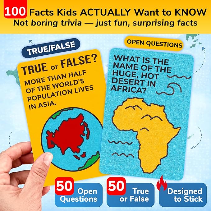 QUOKKA Trivia Games for Kids – Geography, Culture & Fun Facts – Fun Card Game for Family Game Night – Educational Trivia Cards for Kids, Family and Adults – Travel Games Gift for Boys & Girls 4-8