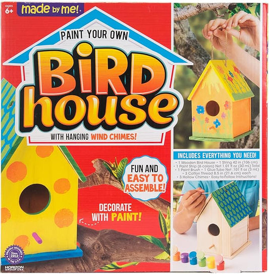 Made By Me Build & Paint Your Own Wooden Toys, DIY Wood Craft Kit, Easy to Assemble, Birdhouse