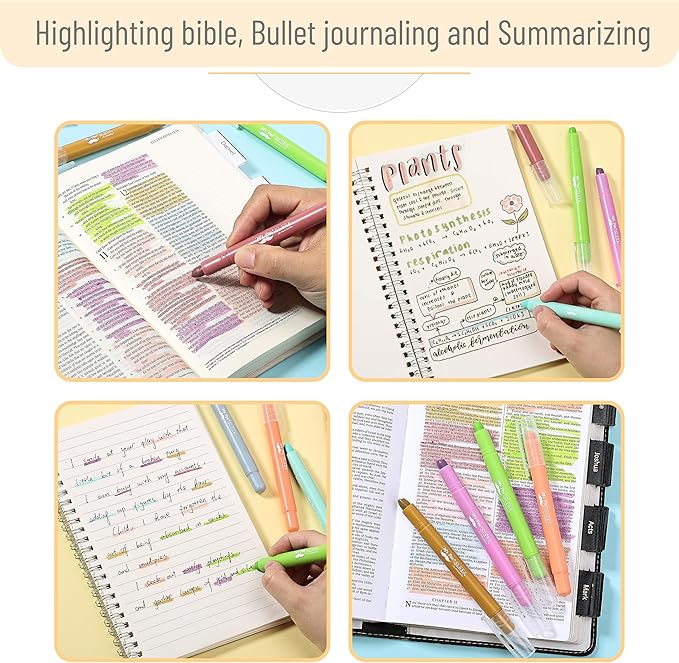 Mr. Pen- No Bleed Gel Highlighters, Assorted Colors, 8 Pack, Bible Highlighters and Pens No Bleed, Bible Markers for Study, Journaling, School Supplies and Accessories