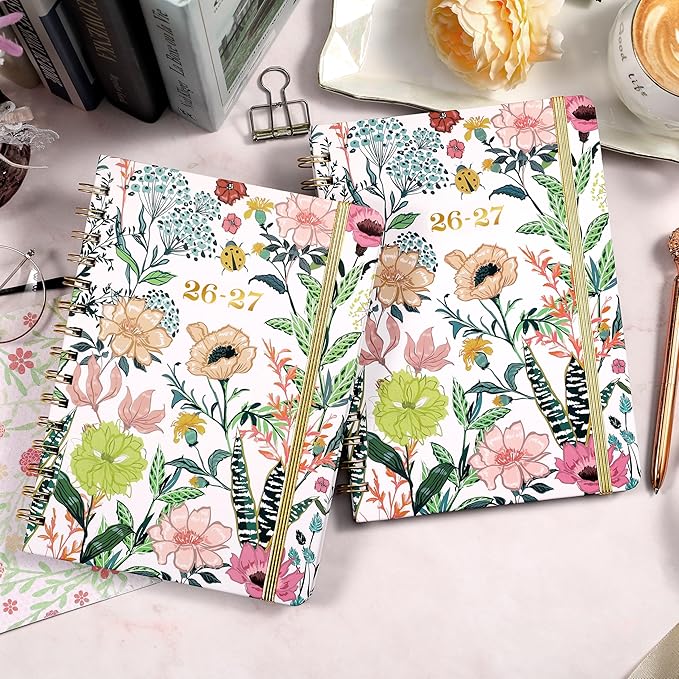 Planner 2026-2027 - Weekly & Monthly Planner, Jul 2026-Jun 2027, Academic Planner 26-27, 6.4"×8.5", Tabs, Thick Paper, Twin-Wire Binding, Back Pocket, Inspirational Quotes for Office Home School
