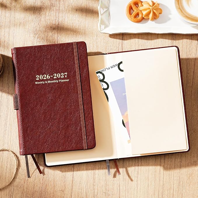 Planner 2026-2027 - Academic Planner 2026-2027, Weekly and Monthly Planner with Stickers, Faux Leather Cover, Jul. 2026 - Jun. 2027, 5.75" X 8.25", 26-27 Yearly Planner, Premium Paper, Pen Holder, Inner Pocket and 44 Notes Pages