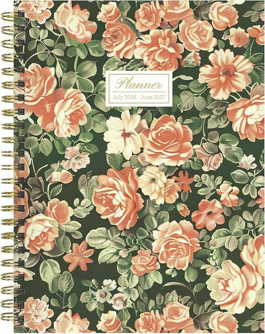 TF Publishing July 2026 - June 2027 The Rose Garden Medium Weekly Monthly Planner - 12 Month Academic Planner 2026-2027 with Durable Cover, Thick Uncoated Paper, and Planning Stickers - 6.5 x 8 in