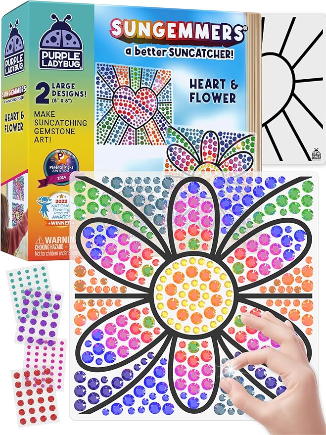 SUNGEMMERS DIY Gem-Sticker Window Diamond Art Suncatcher Kits - Summer Toys for Children, Birthday Gifts for 6 7 8 9 10 11 12 Year Old Girls & Boys, Fun Arts & Crafts for Kids Ages 8-12 6-8