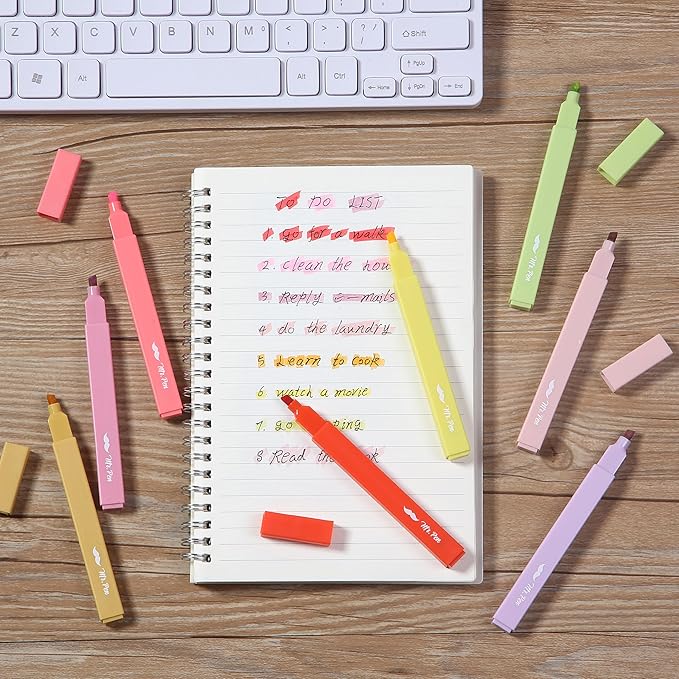 Mr. Pen- Aesthetic Highlighters No Bleed, 8 Pack, Summer Morning, Chisel Tip, Cute Highlighters Assorted Colors for Journaling, Highlighting, Underlining, Fast Dry, Back to School Supplies