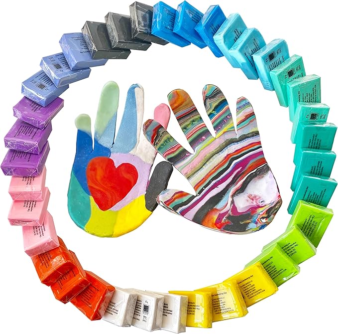 Hapinest Make Your Own Clay Handprint Bowl Kit for Kids, Art and Crafts for Boys & Girls, Kids DIY Craft Kit, Clay Bowl Handprint Kit for Kids, Handprint Kit Clay Craft Kit Ages 6 7 8-12 & Up