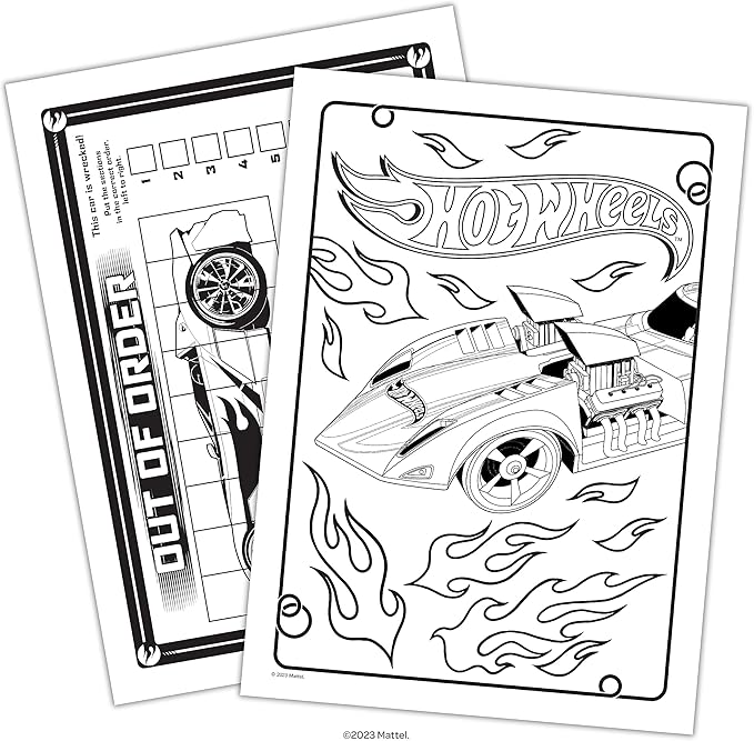 Bendon Hot Wheels 48 Page Coloring and Activity Book with Temporary Tattoos, 59068