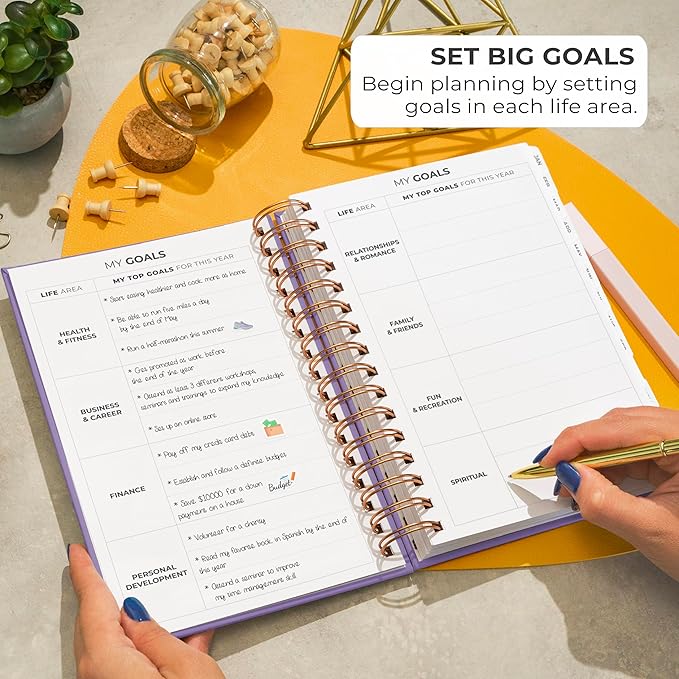 Clever Fox Dated Planner with Tabs 2026 – Weekly & Monthly Spiral Planner with Habit Tracker for Goal Setting & Time Management (Lavender)