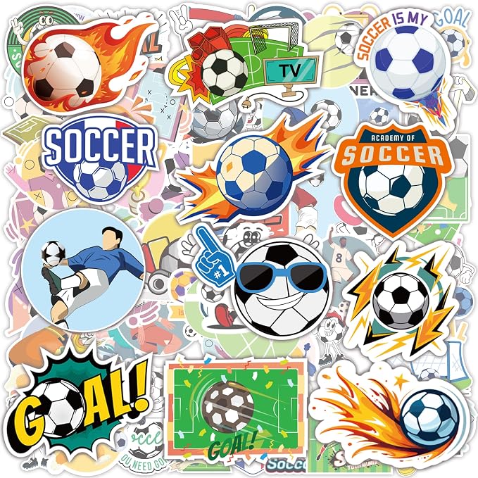 Soccer Party Favors - 100 PCS Soccer Stickers for Kids | 2026 World Game Cup Merchandise Gifts Activities Birthday Toys Games Crafts for Goodie Bags Gift Bags