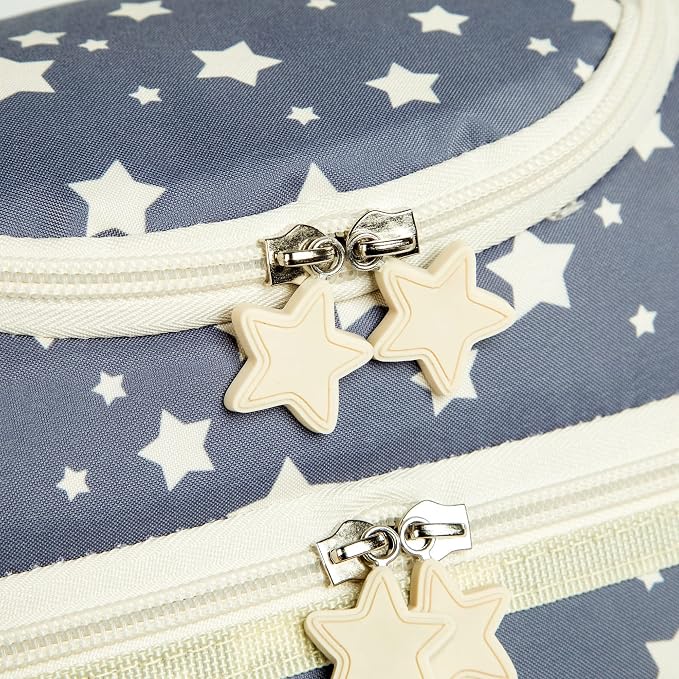 Kids Dual Compartment Lunch Bags Tote for Boys Girls Toddler Lunch Boxes Pre-School Toddler Kindergarten Picnic Camp Food Cooler Thermal with Strap (Yellow Star)