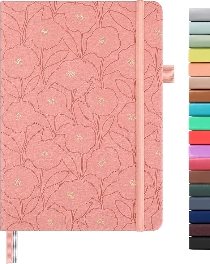 &And Per Se Lined Hardcover Notebook – A5 5.7"x8" College Ruled, 160 Pages, 100gsm Thick Paper – Aesthetic Journal for Women, Gift-Ready Planner, Everyday Writing Notebook (Peach Pink)