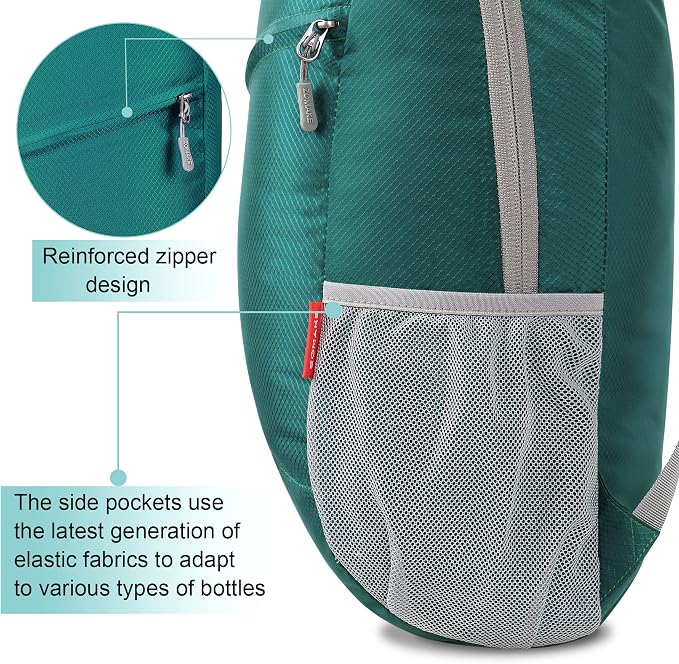 ZOMAKE Lightweight Packable Backpack 20L, Foldable Small Daypack for Hiking | Water Resistant Backpacks Day Bag for Travel Outdoor Camping Sport, Everyday Carry, Multi Compartment Storage(Army Green)