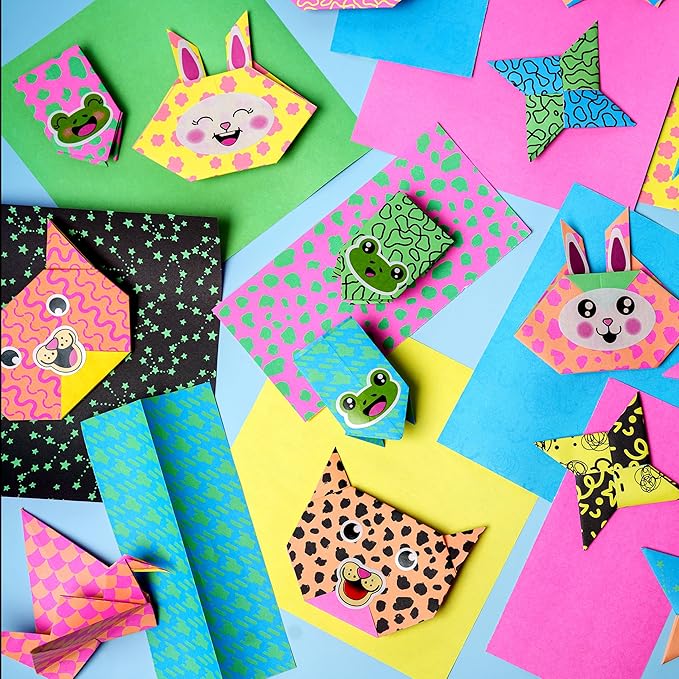 Creativity for Kids Neon Origami Mini Kit: 25 Origami Papers, Spring Crafts and Toys for Boys, Origami Kit Arts and Crafts for Kids, Small Gifts (Ages 7+)