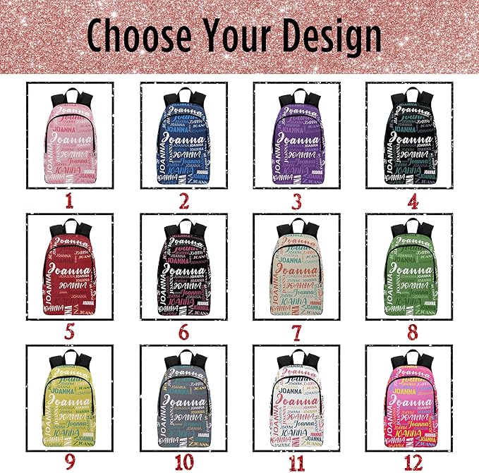 M YESCUSTOM Custom Teen Girls School Backpack, Personalized Name Kids Bookbag for Boys Elementary Middle School Bags Travel Laptop Backpack Casual Daypacks