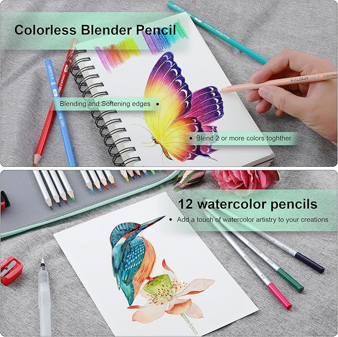 KALOUR 256 Colored Pencils Set for Adult Coloring,Soft Core Pencils for Drawing Blending Shading,Gift for Adults Artist Beginners