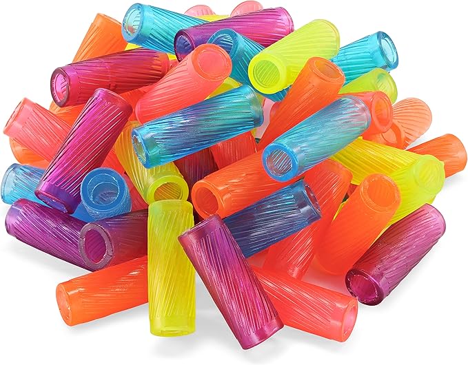 Emraw Soft & Squishy Gel Pencil Grips Assorted Colors Kids Handwriting Pen Grip Children Comfort Writing Posture Correction Tool For Preschoolers (30 Pieces)