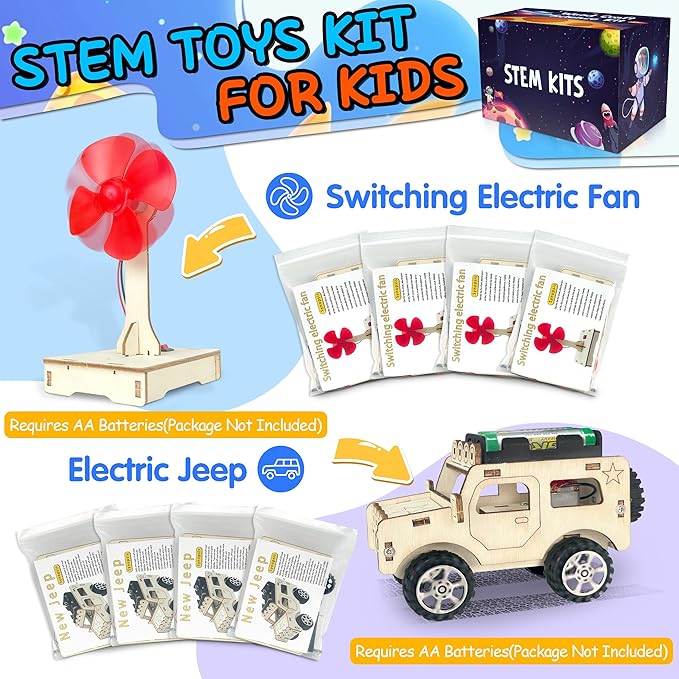 LINAYE 24 Packs STEM Kits for Kids, 6 in 1 Treasure Box Toy Stem Projects Crafts for Kids Age 8-12 Valentines Gifts for Classroom Science Birthday Party Favors Gifts for Boys Girls Ages 8 9 10 11 12