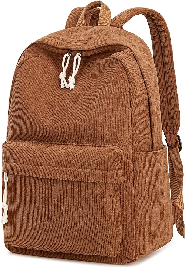 BTOOP School Backpack for Teens Large Corduroy Bookbag Lightweight 15.6 inch Laptop Bag for Girls Women Casual High School College