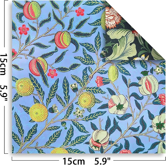 Origami Paper Kit Double Sided 100 Sheets 20 Colors 6 Inch Japanese Chiyo Square Easy Fold Arts Crafts DIY Handwork Origami Papers Bohemia Morris