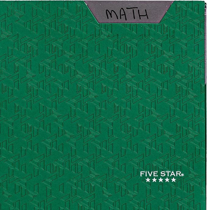 Five Star 2-Pocket Folder, Plastic Folder with Stay-Put Tabs and Prong Fasteners, Holds 8-1/2" x 11" Paper, Forest Green (72111)