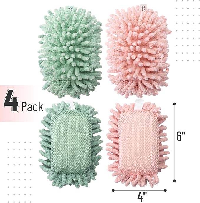 Mr. Pen- Magnetic Microfiber Shag Whiteboard Erasers, 4" x 6", 4 Pack