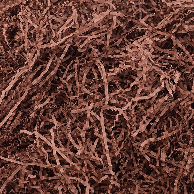 Arcadia Garden Products RPC05BR Crinkle Shredded Color Paper Filler Box Stuffing for Gift Wrapping & Crafts, Basket Filling, Confetti, Packaging & Shipping - 5 lbs - Brown