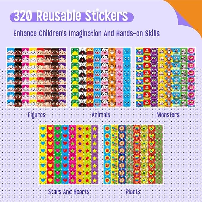 100 Math Linking Cubes, Math Cubes with 320 Reusable Stickers Manipulative Geometric Shapes Connecting and Counting Snap Blocks for Early Math & Construction, Educational Toy for Preschool, Homeschool