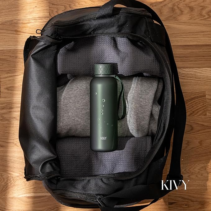 KIVY Slim Water Bottle 22oz Lightweight & Shatterproof - Reusable Tritan Water Bottle - Leak Proof Bottle for Women & Men - Water Bottle No Straw - Dishwasher Safe - BPA Free