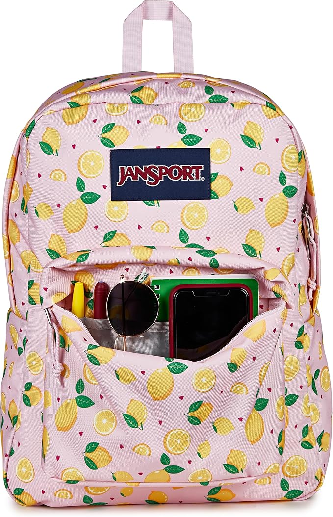 JanSport SuperBreak One Backpack - Durable, Lightweight Bag with 1 Main Compartment, Front Utility Pocket with Built-in Organizer, Premium Backpack, Lemonade Stand
