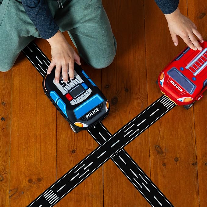 ZIPIT Fire Truck Pencil Case for Boys, Large Capacity Pencil Box for School with Spinning Wheels, Red