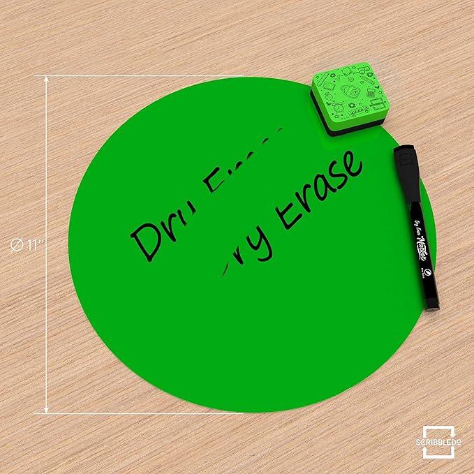 SCRIBBLEDO 8 Pack Dry Erase Dots 11 inch Colorful Dry Erase Circles for Tables Whiteboard Wall Removable Vinyl for School Classroom Teachers Students