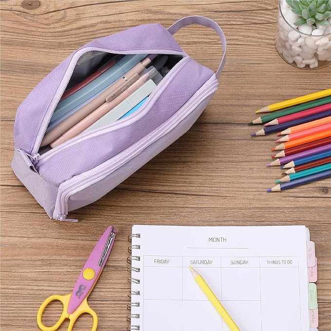 Mr. Pen Large Capacity Pencil Pouches and Bags - Mint Green School