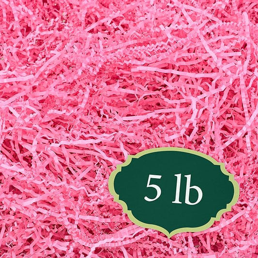 Arcadia Garden Products 5 lbs - Pink Crinkle Shredded Color Paper Filler Box Stuffing for Gift Wrapping & Crafts, Basket Filling, Confetti, Packaging & Shipping - RPC05PK