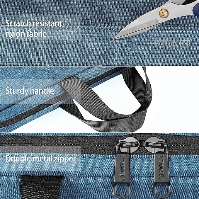 Ytonet Laptop Sleeve Case 15.6 Inch, Slim Water Resistant TSA Carrying Case with Handle, Protective Laptop Cover Compatible with HP Dell Lenovo Asus Notebooks, Gifts for Men Women, Deep Teal