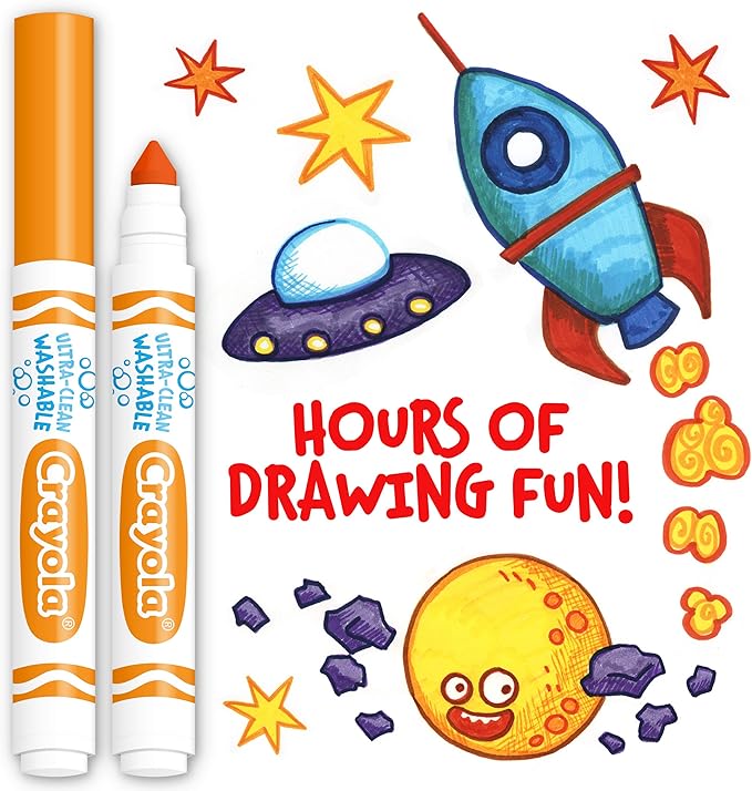 Crayola Washable Markers - Orange (12ct), Kids Broad Line Markers for Classrooms & Teachers