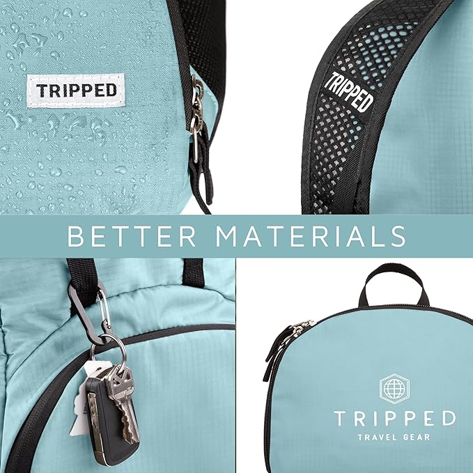 Travel Backpack- Foldable Collapsible Lightweight Backpack for Travel (Teal) 35 liters