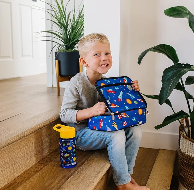 Wildkin Kids Insulated Lunch Box, Keeps Food Hot or Cold, BPA-Free with Mesh Pockets & Easy-Clean Lining – Ideal for School, Travel & Daycare – Out of this World