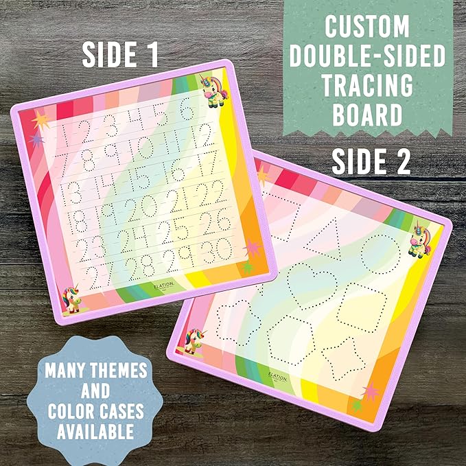 Kid's Name Tracing Board | Dry Erase Letter Tracing | Reusable Writing Practice Board | Personalized | Baby Unicorn Theme