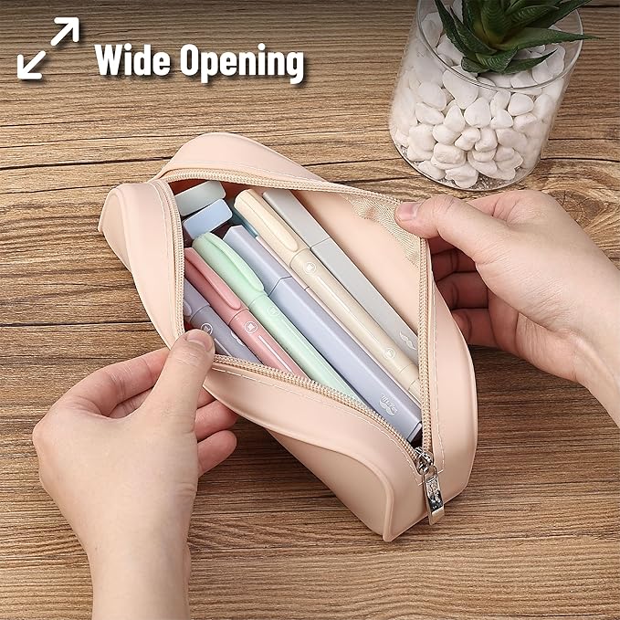 Mr. Pen- Silicone Pencil Case, Aesthetic Pencil Bag for Women, Makeup Pouch, Multifunctional Pouch for Stationery, Cosmetics and Electrical Goods Storage