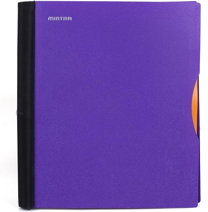 Mintra Office Durable PREMIUM Spiral Notebook, ((Purple, 1 Subject, 8.5in x 11in)), Fabric Covered Coils, No Snags, Removable Adjustable Pocket Dividers, Ruler, Organization, Customizable