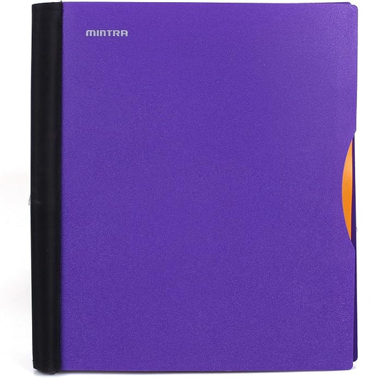 Mintra Office Durable PREMIUM Spiral Notebook, ((Purple, 1 Subject, 8.5in x 11in)), Fabric Covered Coils, No Snags, Removable Adjustable Pocket Dividers, Ruler, Organization, Customizable